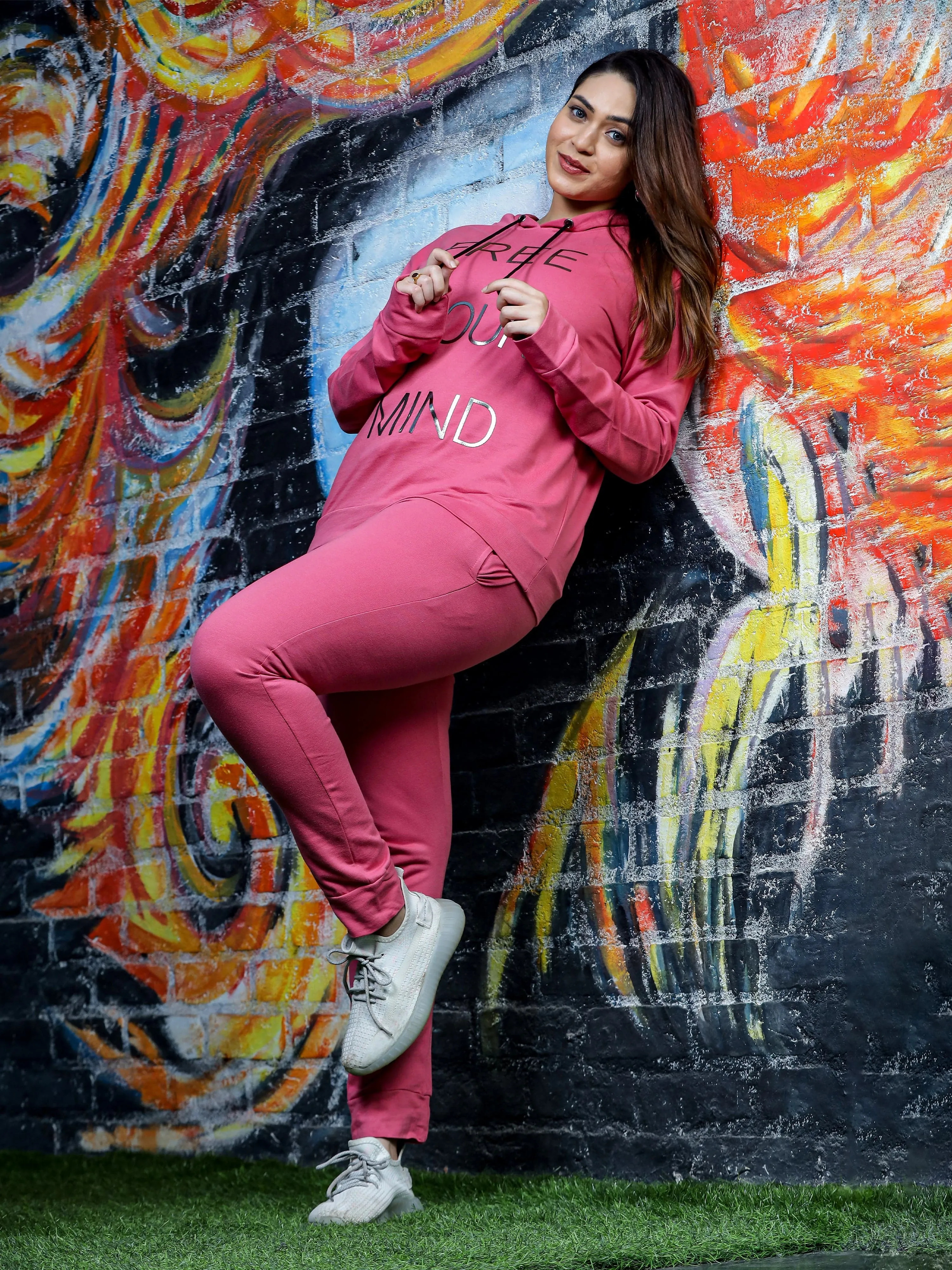 Peach Hosiery Cotton Winter Track Suit