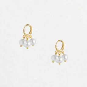 Pearl Trio Hoop Earrings