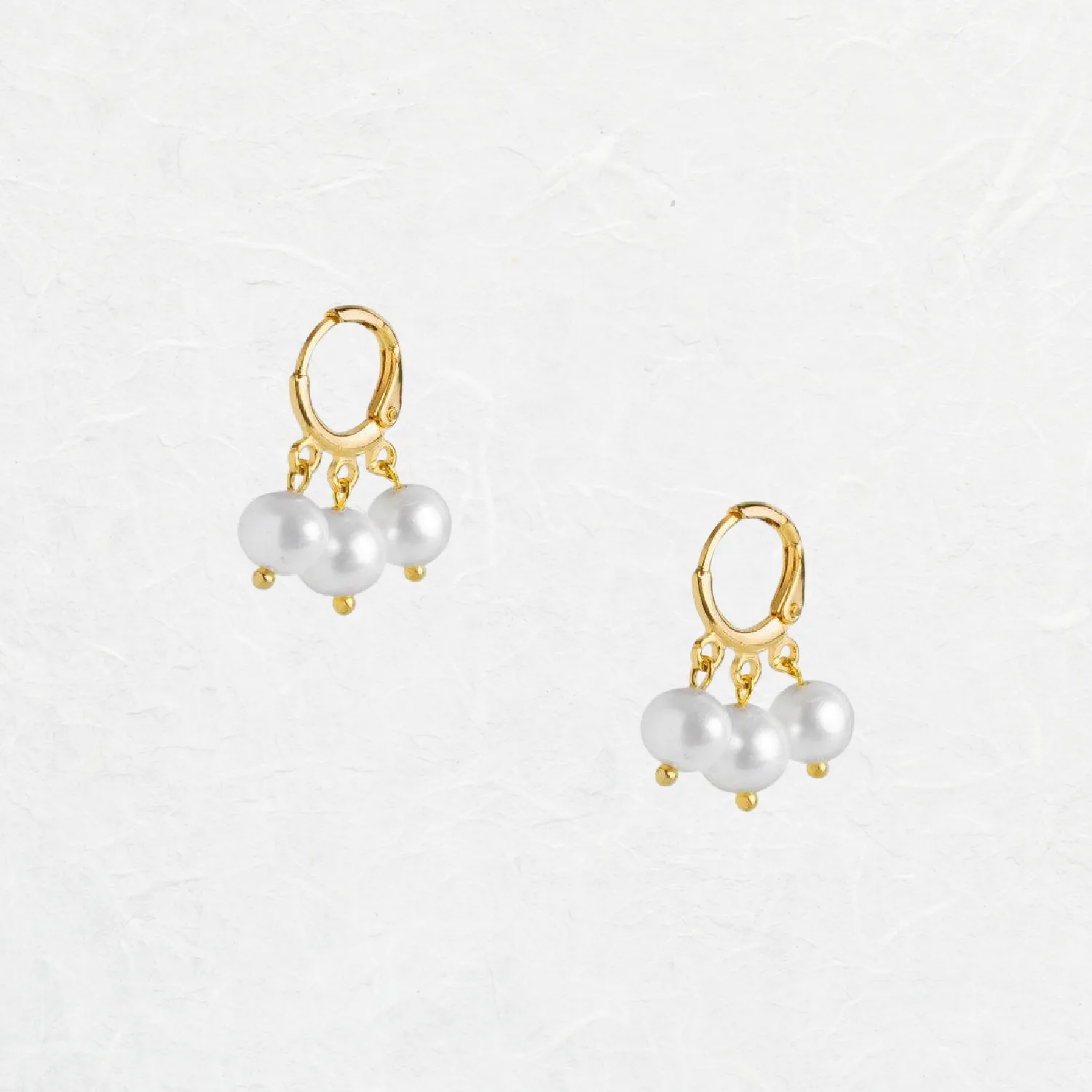 Pearl Trio Hoop Earrings