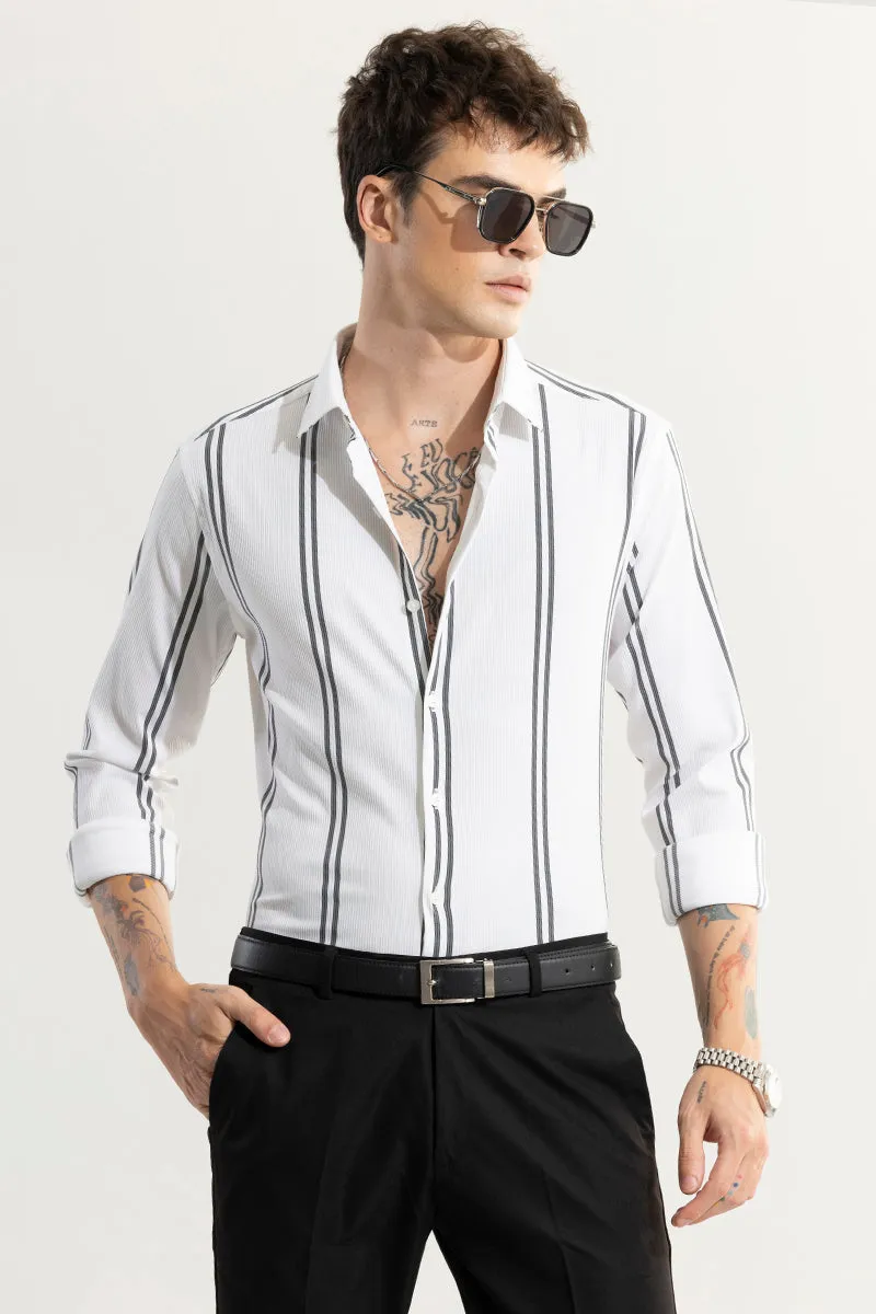 Peripheral Stripe White Shirt