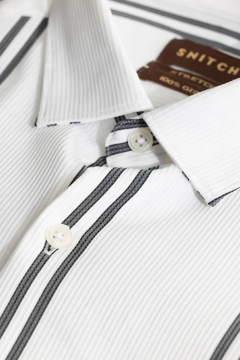 Peripheral Stripe White Shirt