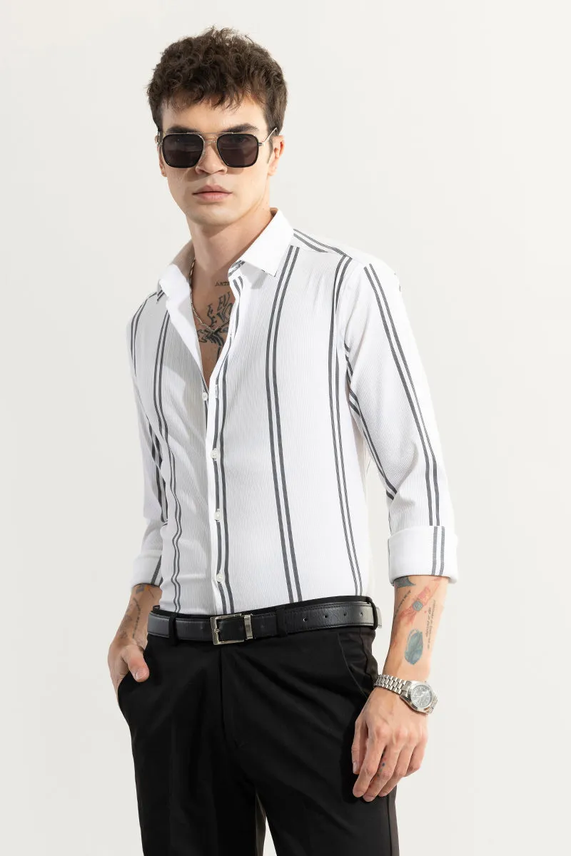 Peripheral Stripe White Shirt