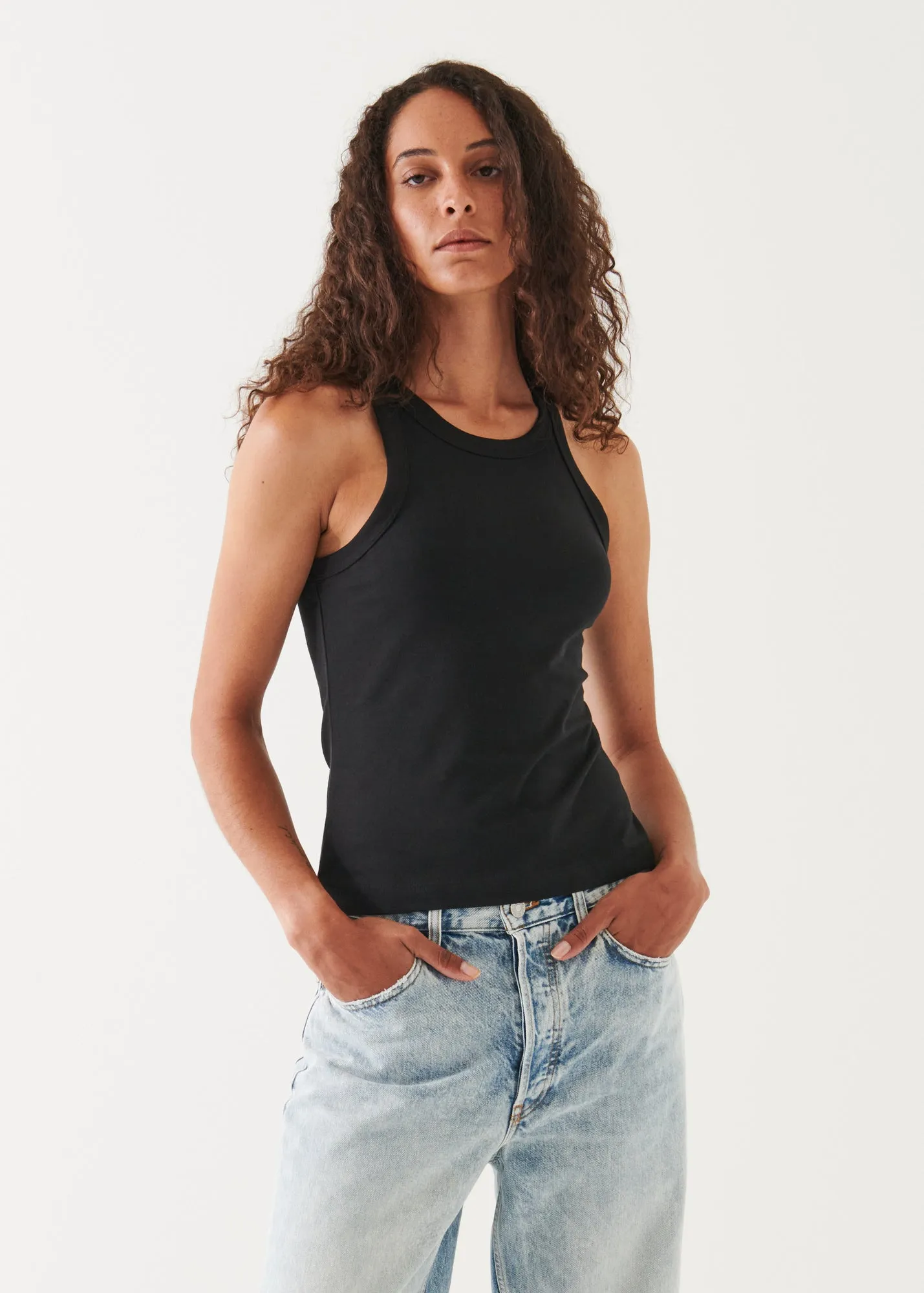 PIMA COTTON STRETCH HIGH NECK TANK