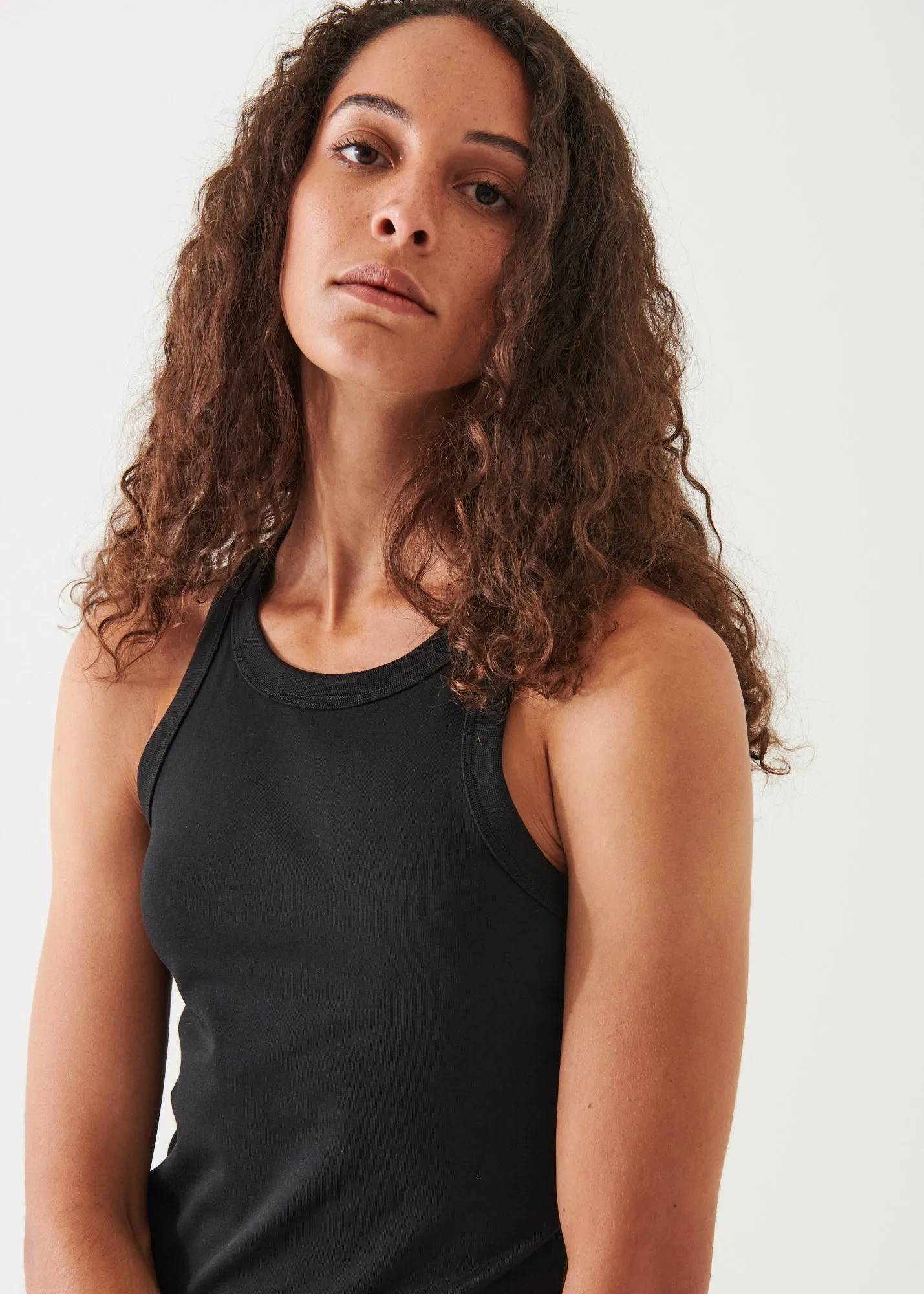 PIMA COTTON STRETCH HIGH NECK TANK