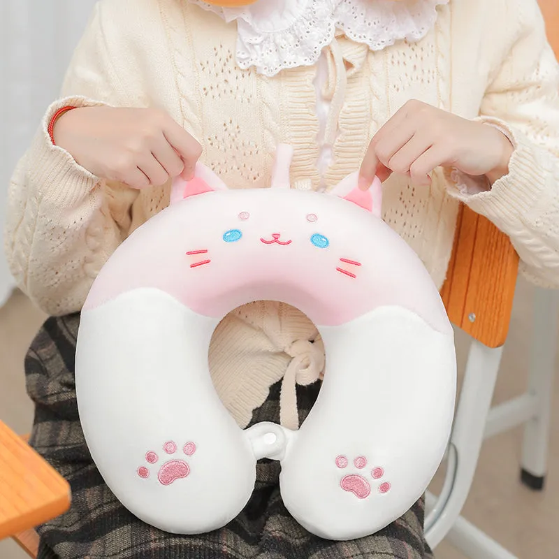 Pink Kitty Neck Pillow