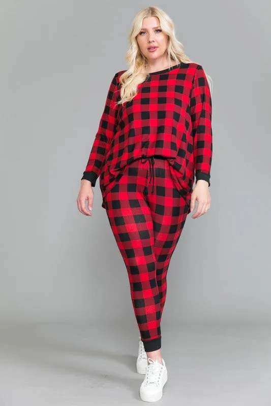 Plaid Print Lounge Set