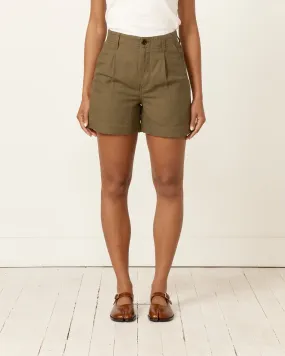 Pleated Short in Puglia Olive