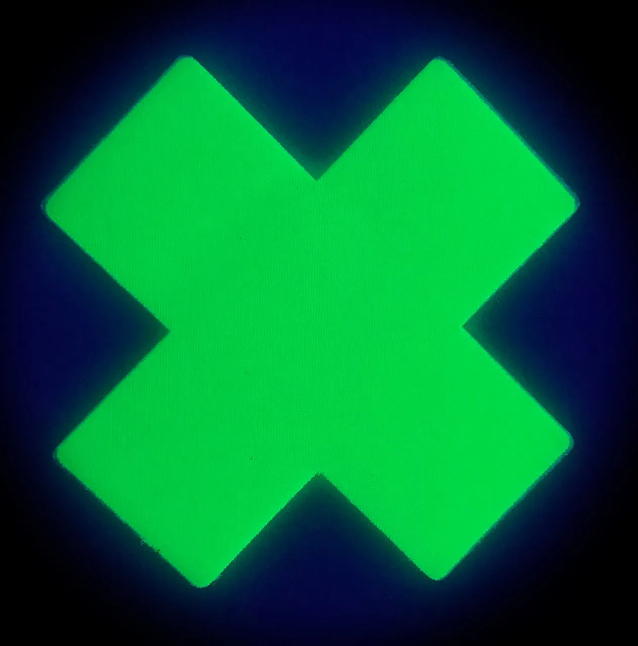 Plus X: Neon Green Day-Glow Lycra Cross Nipple Pasties