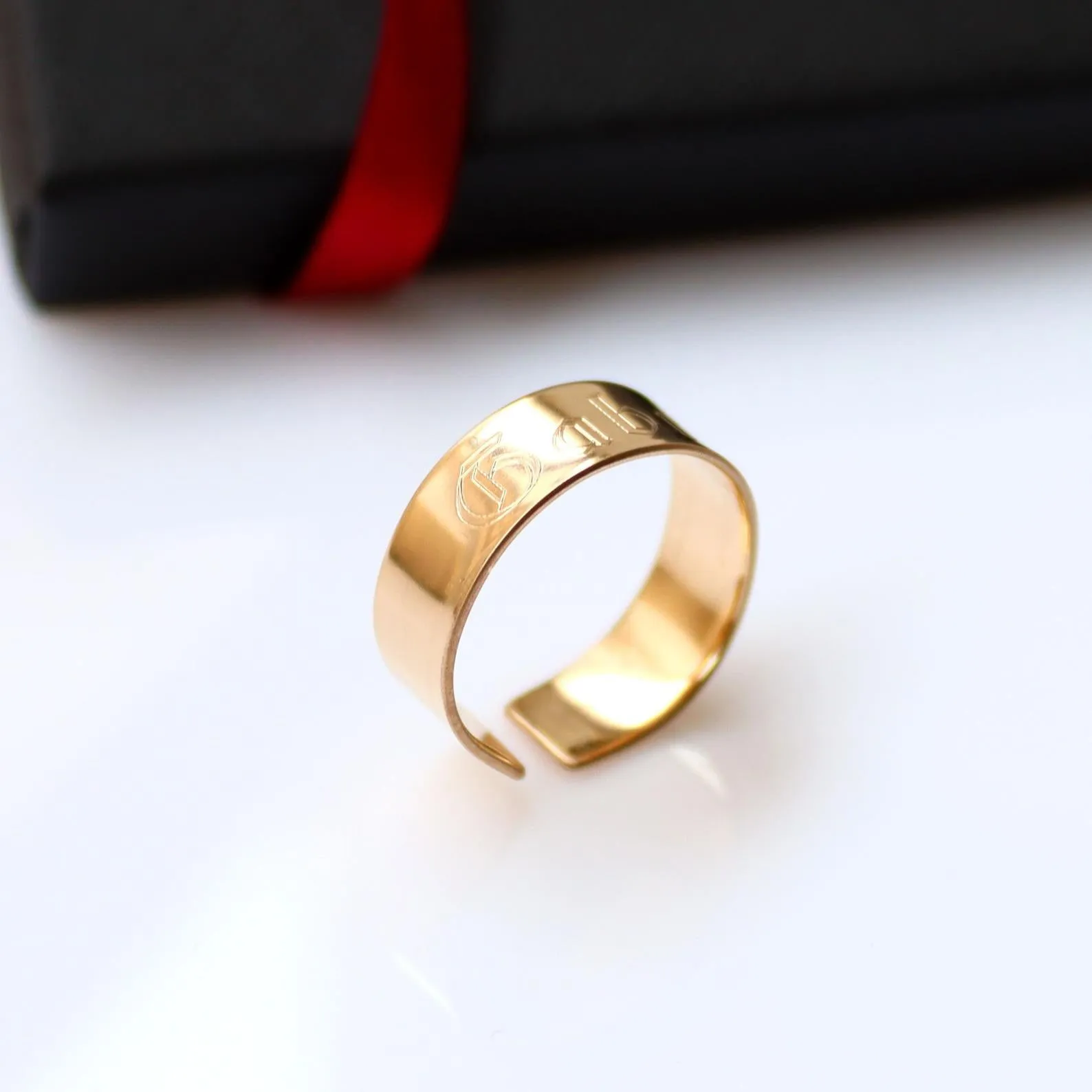 Promise Gift - Custom Gold Filled Band Ring for Men