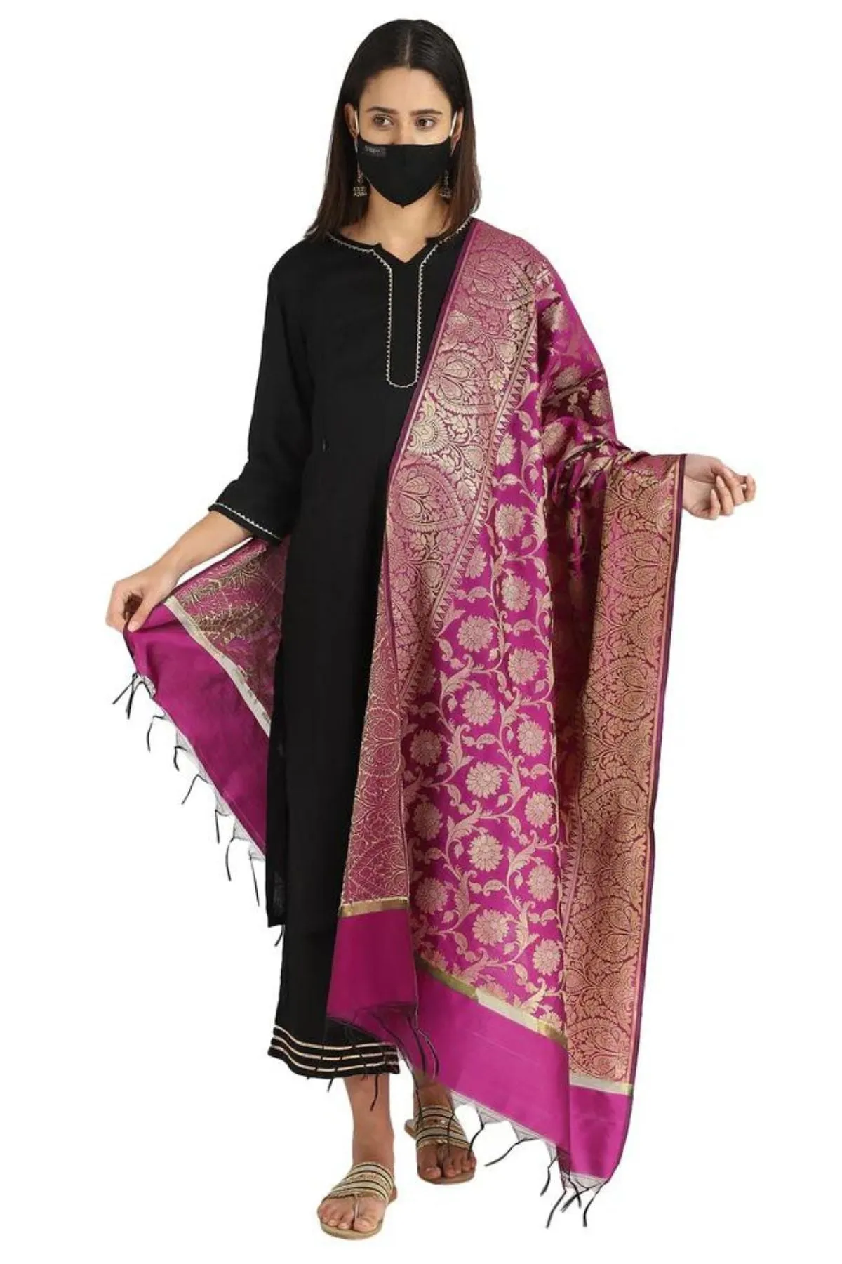 Purple Banarasi Dupatta