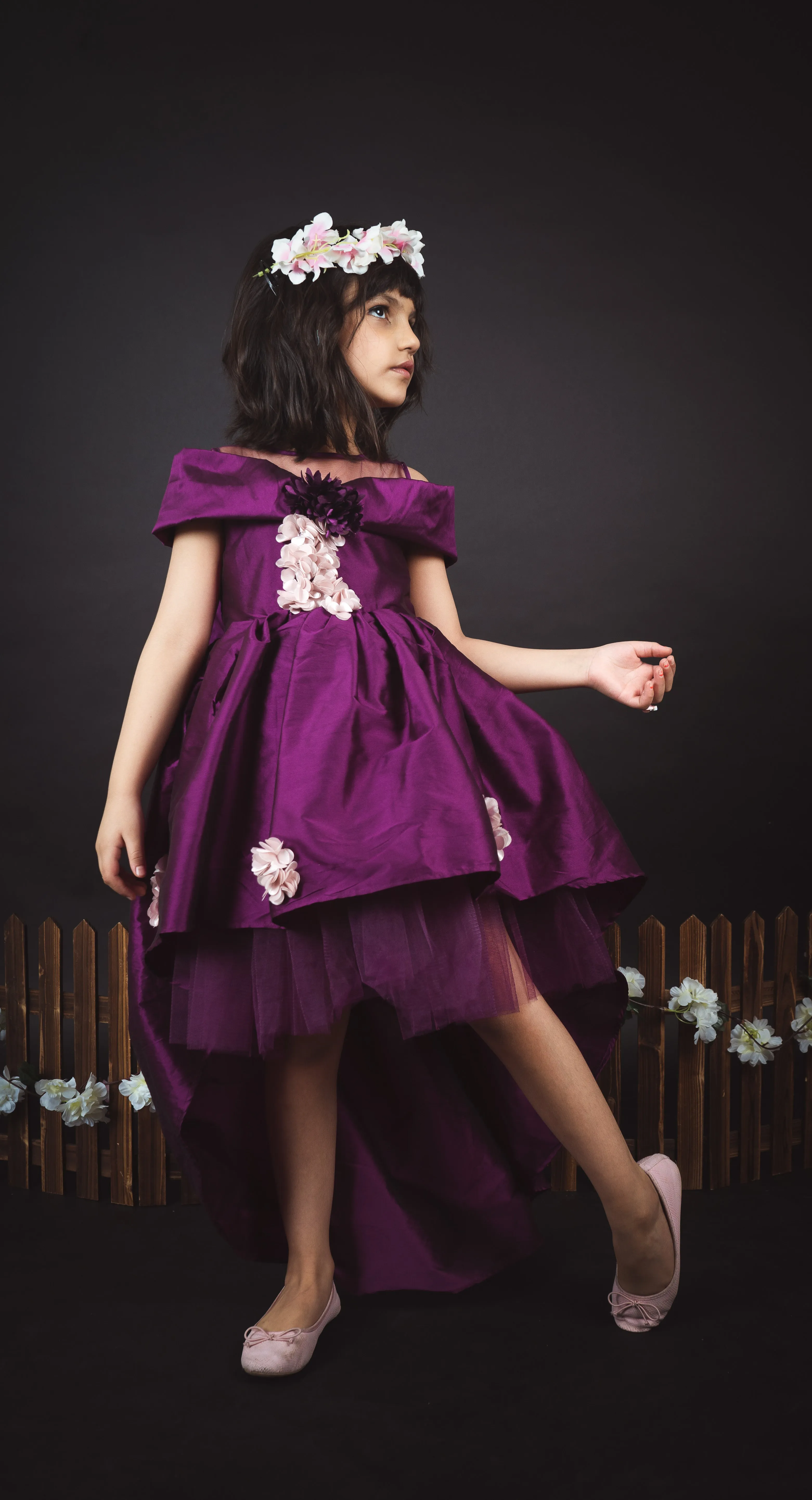 Purple Garden Hi Low Dress