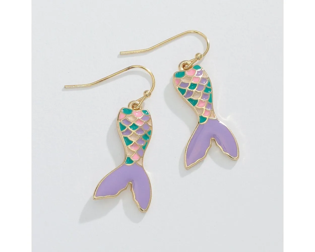 Purple Mermaid Tail Earrings