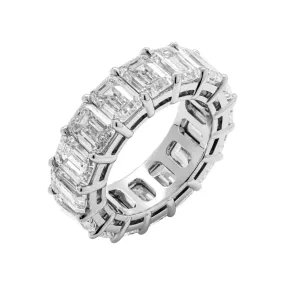 RAYA 14 Carat Emerald Cut Diamond Eternity Band in Platinum 90 pointer GIA Certified By Mike Nekta SIZE