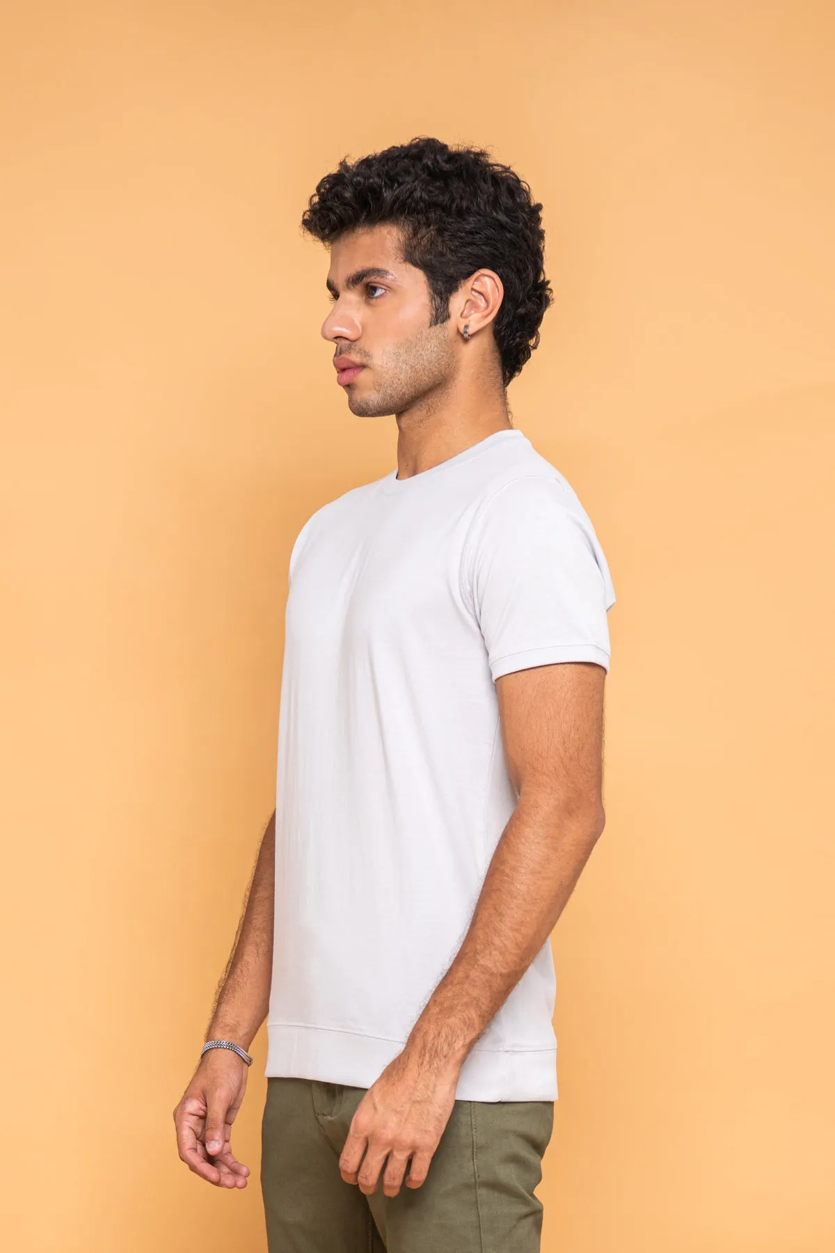 RELAXED FIT T-SHIRT WITH RIBBED HEM