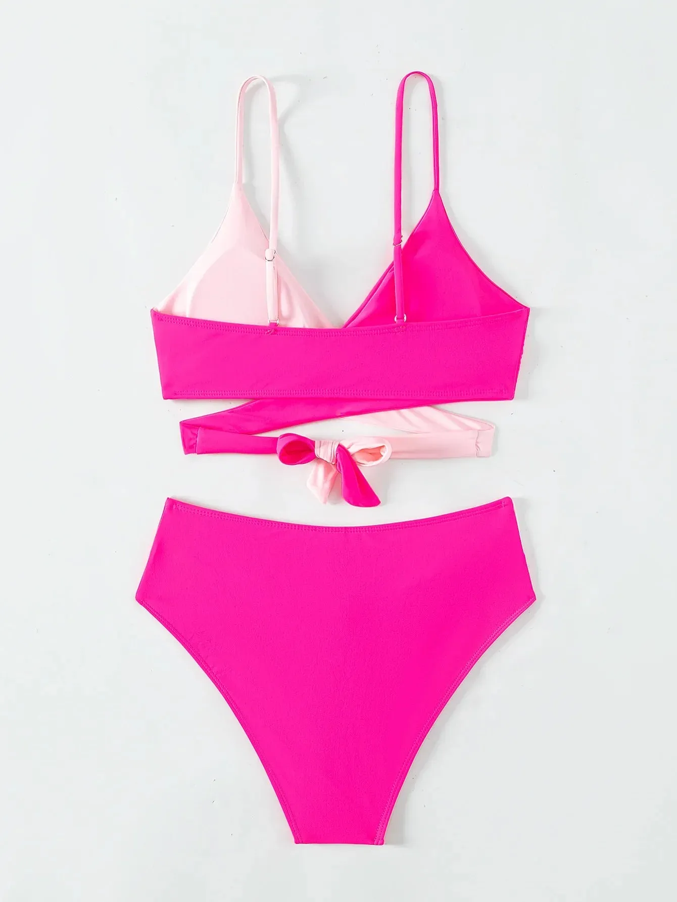 Rosa Criss Cross Cut-Out-Bikini