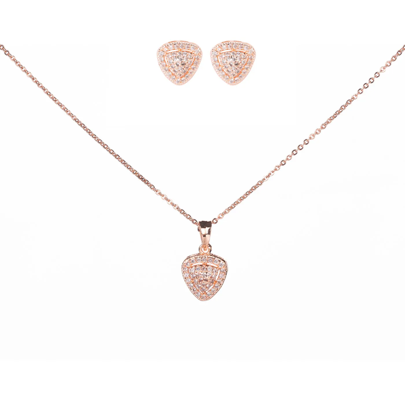 Rose Gold Locket Set with Intricate Pattern