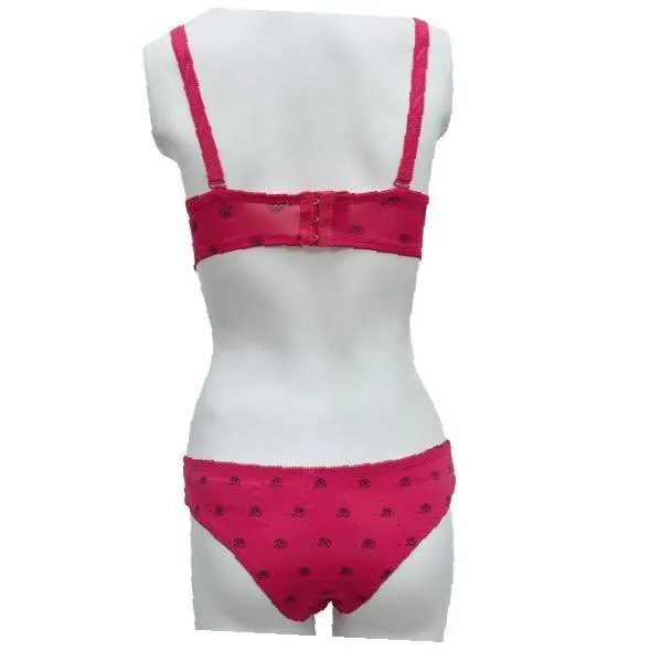 Roses Print Demi Bra Panty Set