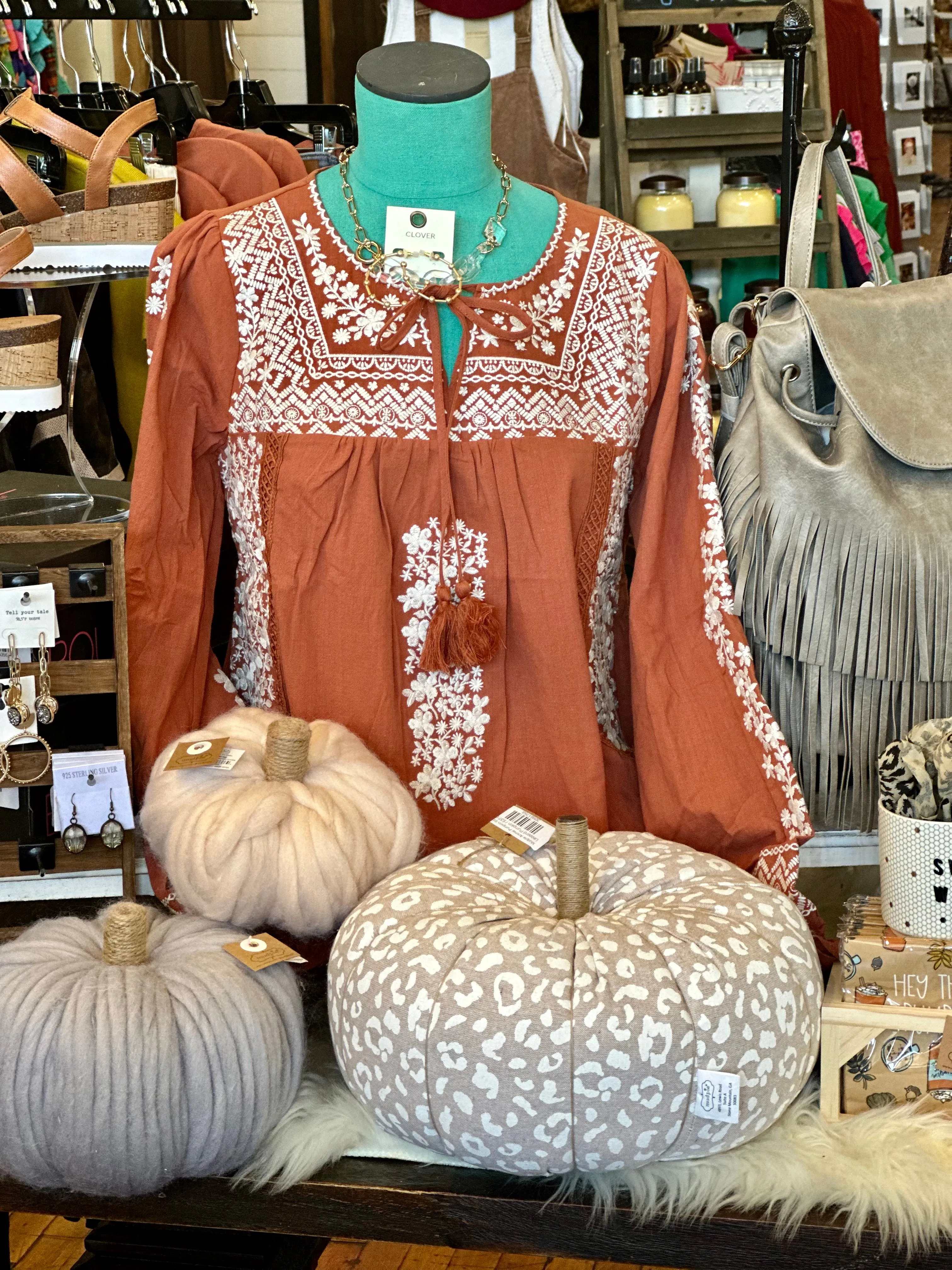 Rust Embroidered top *Savanna Jane