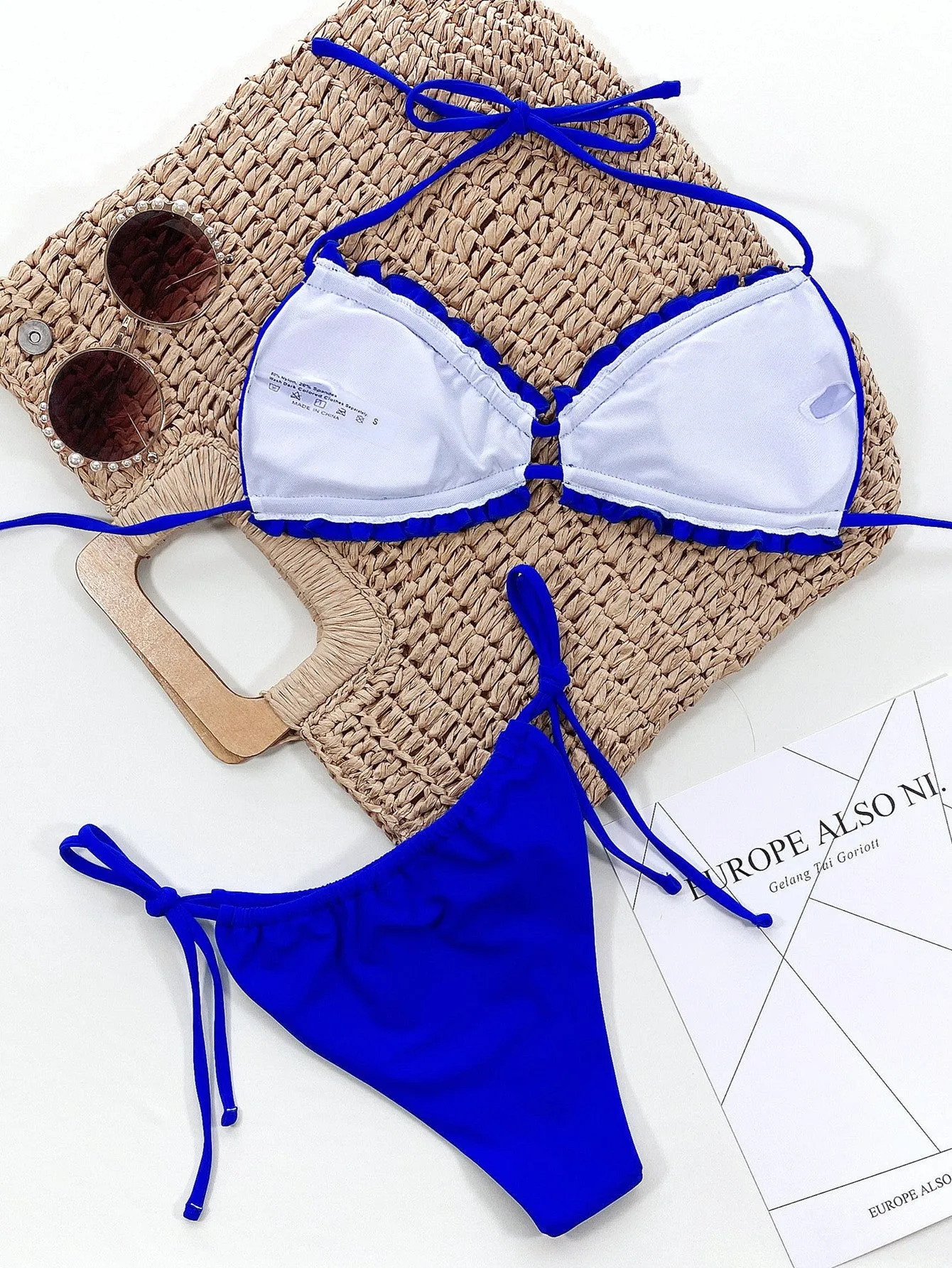 Rüschen-Trill-Neckholder-Bikini-Set