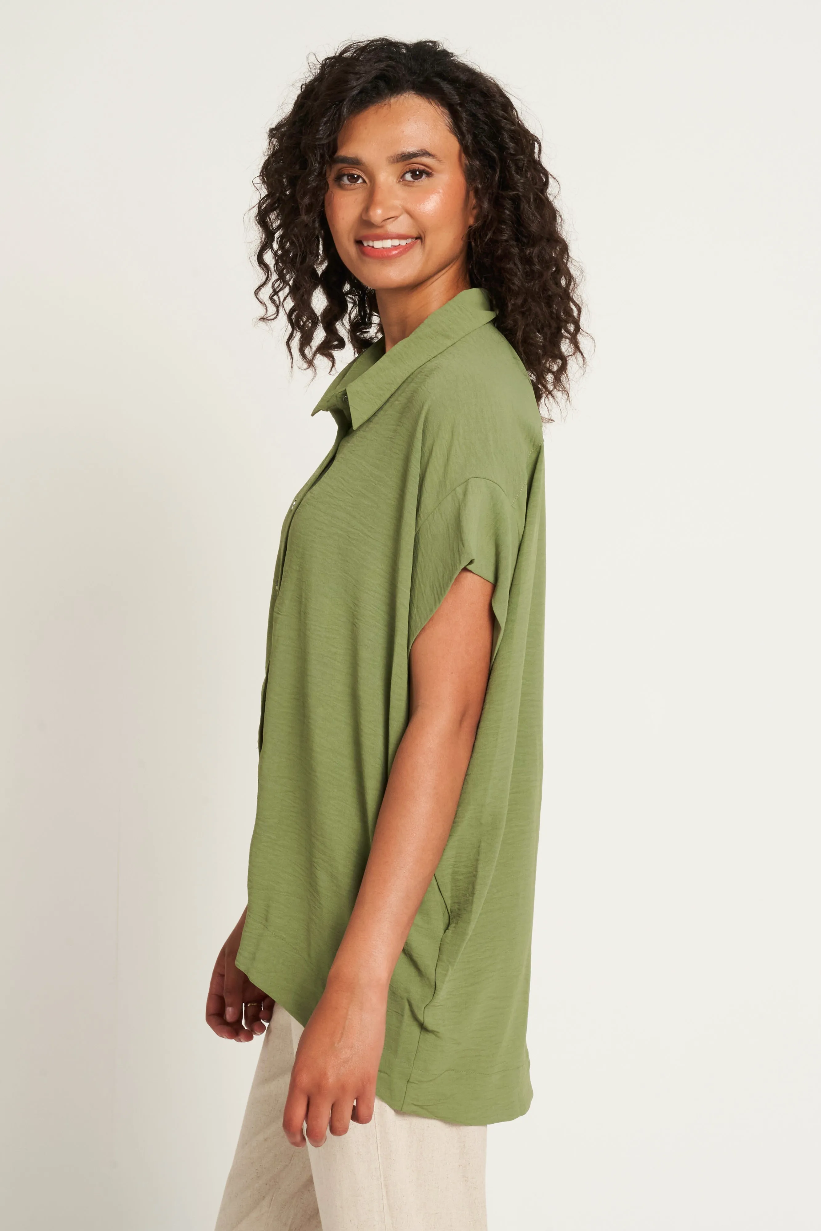 Saloos Deep Cuffs Oversized Shirt