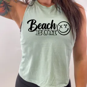 Salty Savage Ladies "BEACH BUM" Flowy Racerback Crop Tank