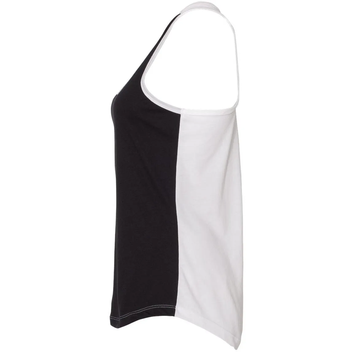 Salty Savage Ladies "FIT" Two Tone Racerback Tank | Black/White