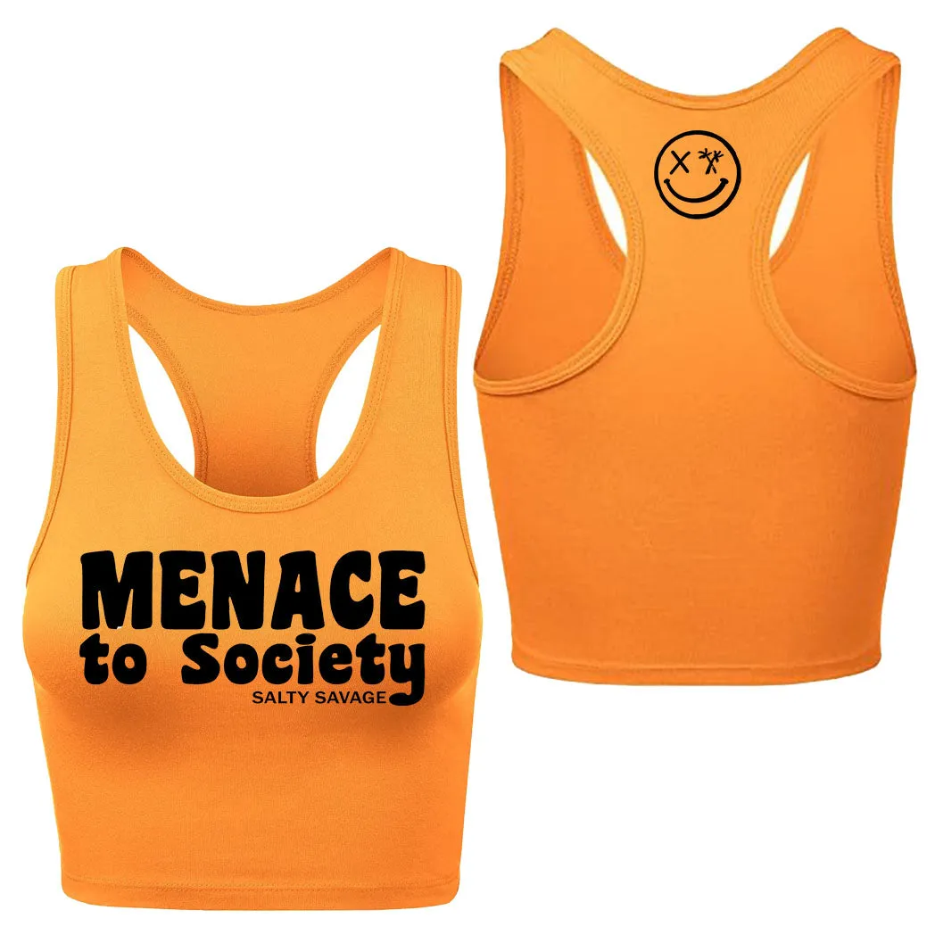 Salty Savage Ladies "Menace to Society" Racerback Crop Tank