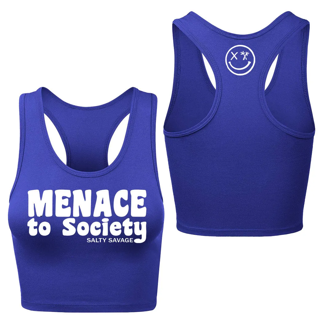 Salty Savage Ladies "Menace to Society" Racerback Crop Tank