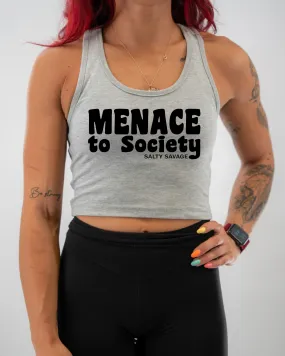 Salty Savage Ladies "Menace to Society" Racerback Crop Tank