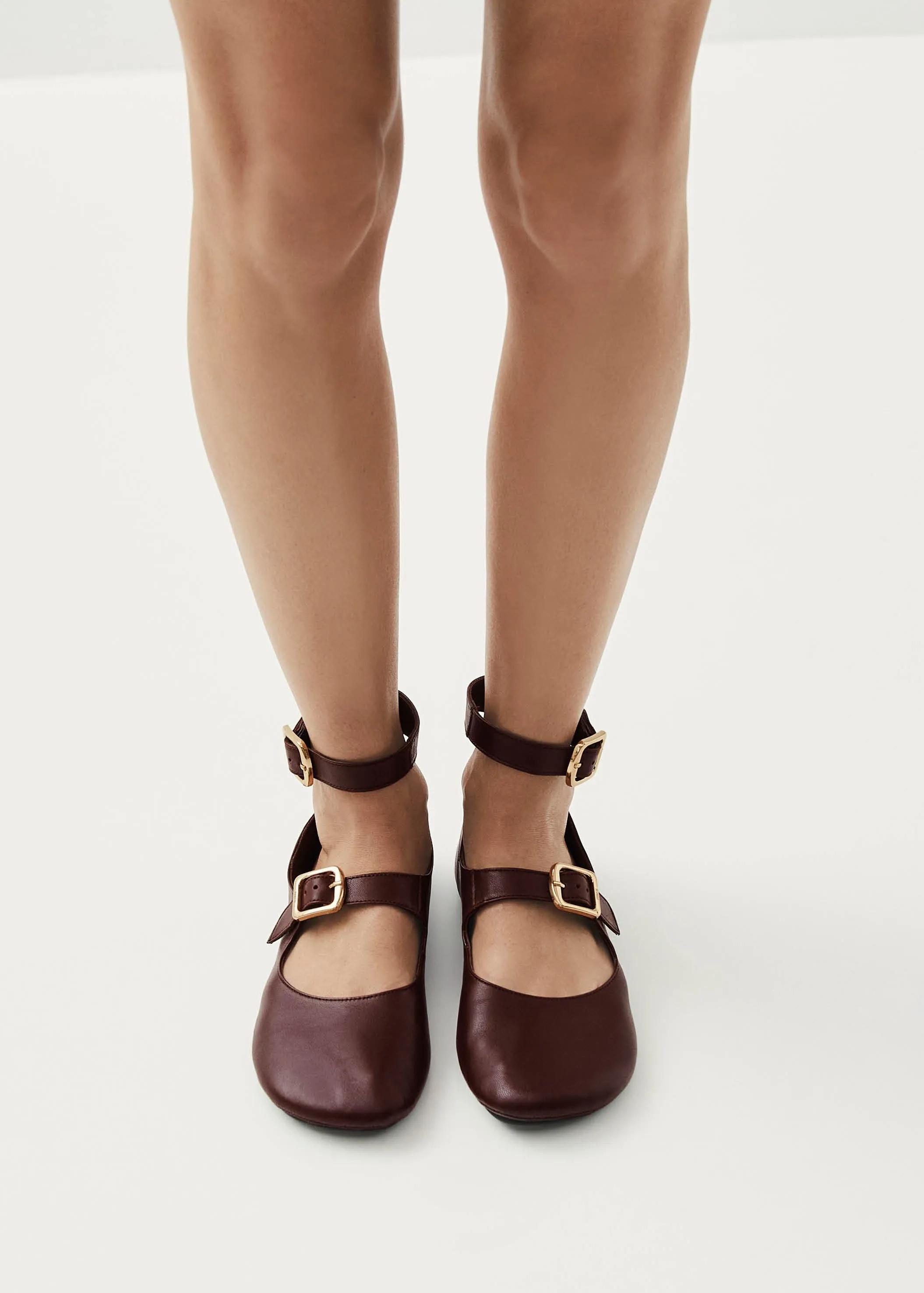 Samoa Burgundy Leather Ballet Flats