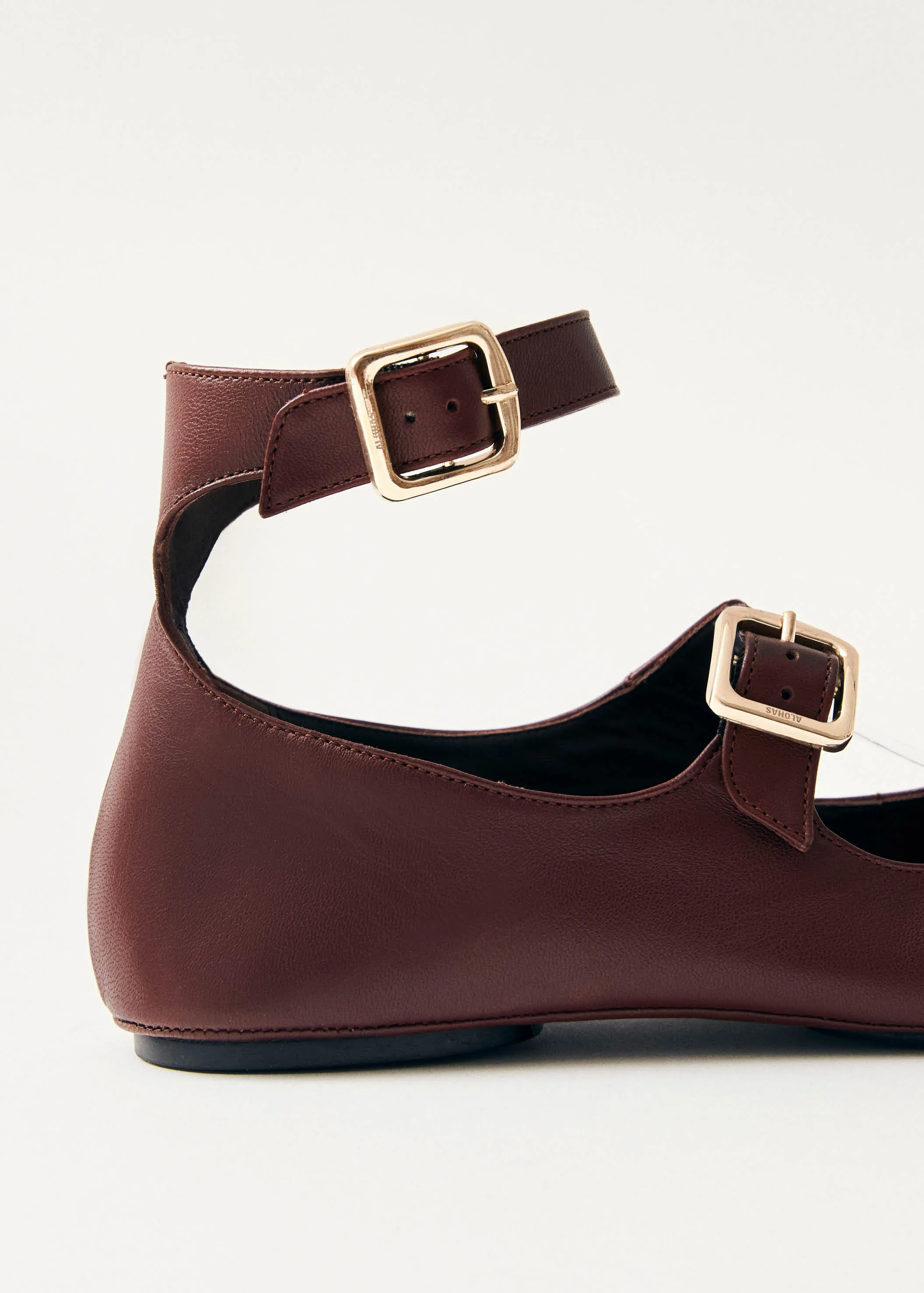 Samoa Burgundy Leather Ballet Flats