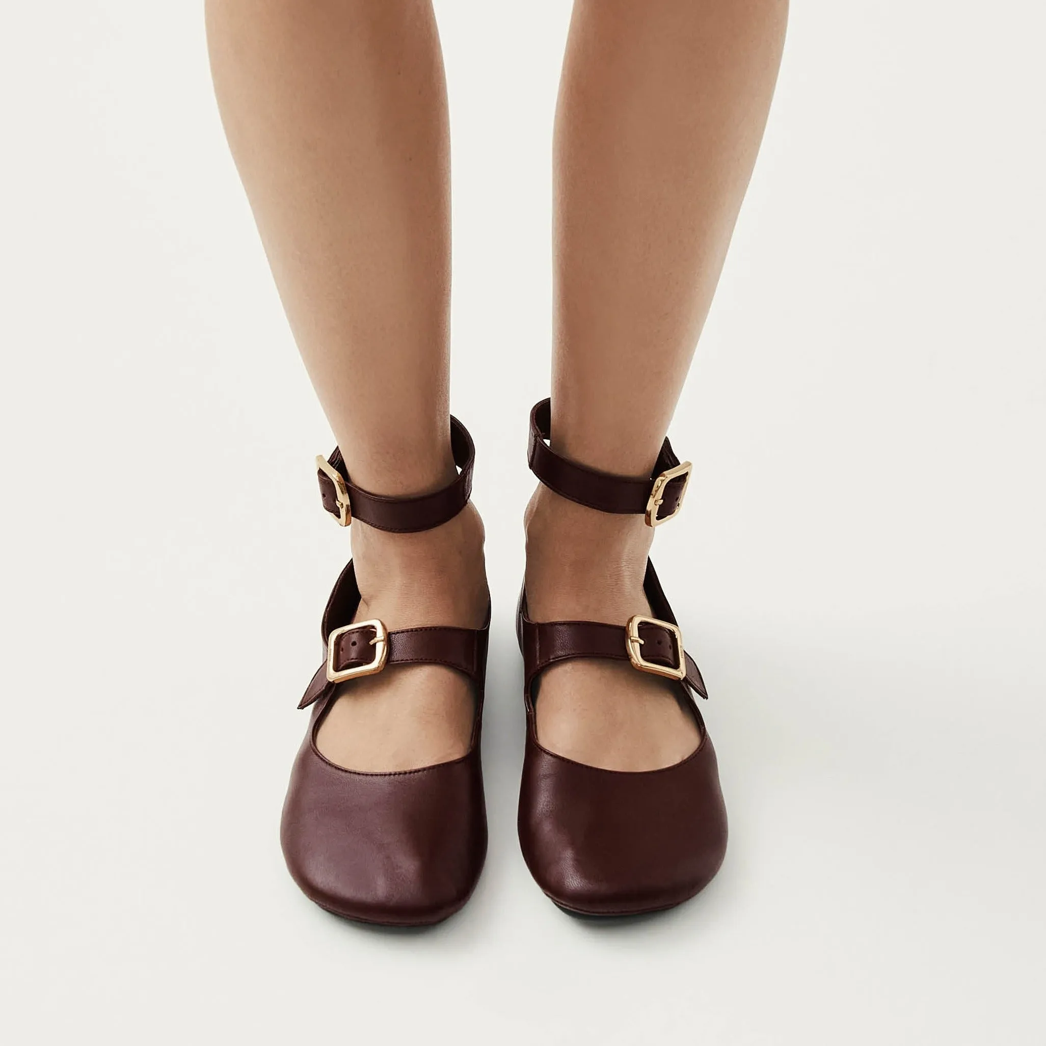 Samoa Burgundy Leather Ballet Flats