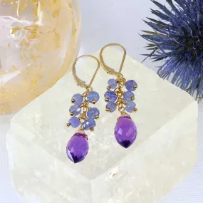 Sandrine - Tanzanite and Amethyst Earrings