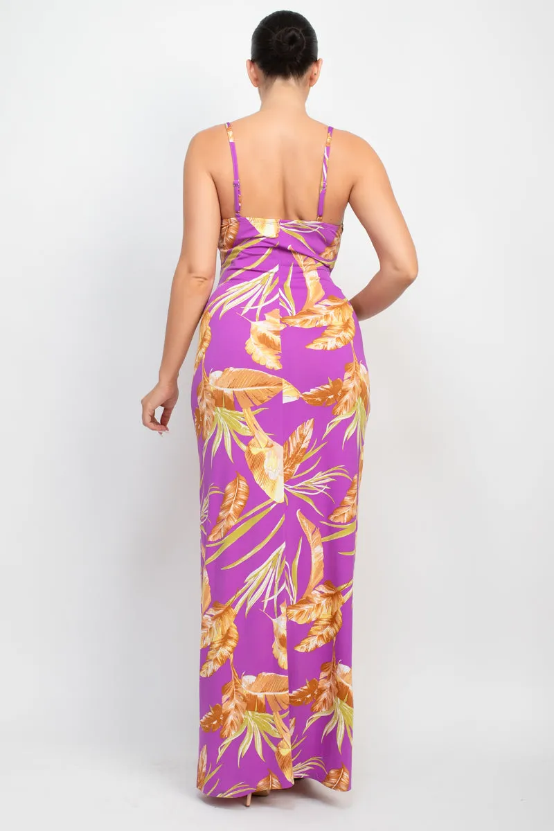 Scoop Tropical Print Maxi Dress