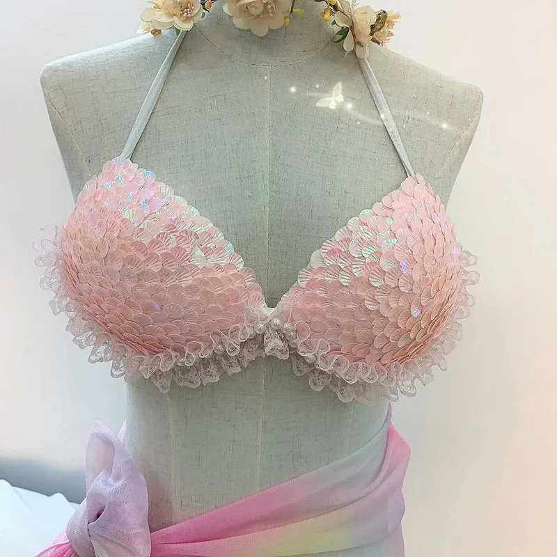 Sea Siren – Meerjungfrauen-Bikini mit Perlen-Glitzer