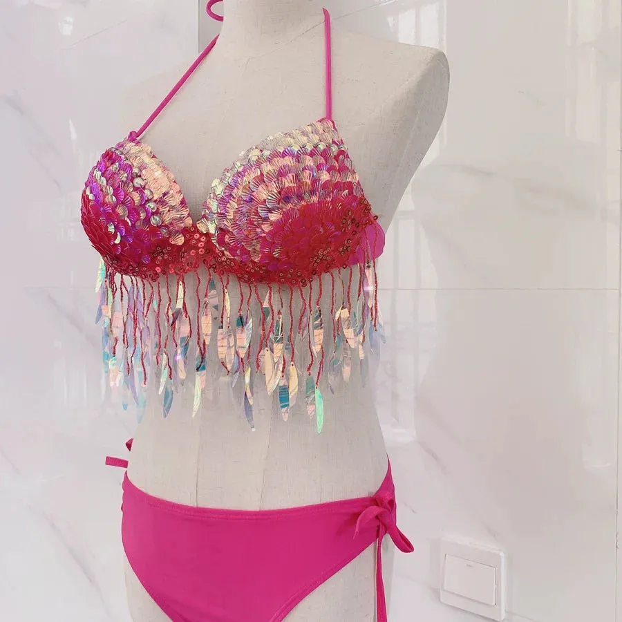 Sea Siren – Meerjungfrauen-Bikini mit Perlen-Glitzer