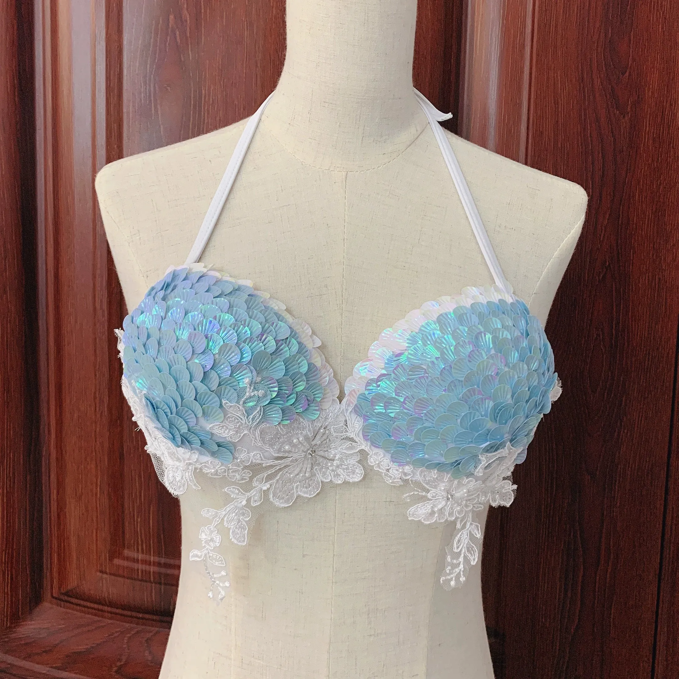 Sea Siren – Meerjungfrauen-Bikini mit Perlen-Glitzer