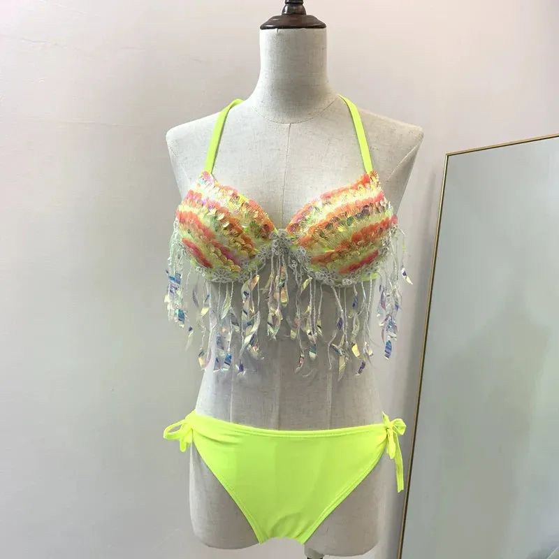 Sea Siren – Meerjungfrauen-Bikini mit Perlen-Glitzer