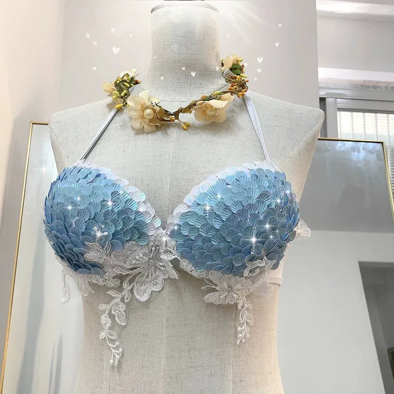 Sea Siren – Meerjungfrauen-Bikini mit Perlen-Glitzer