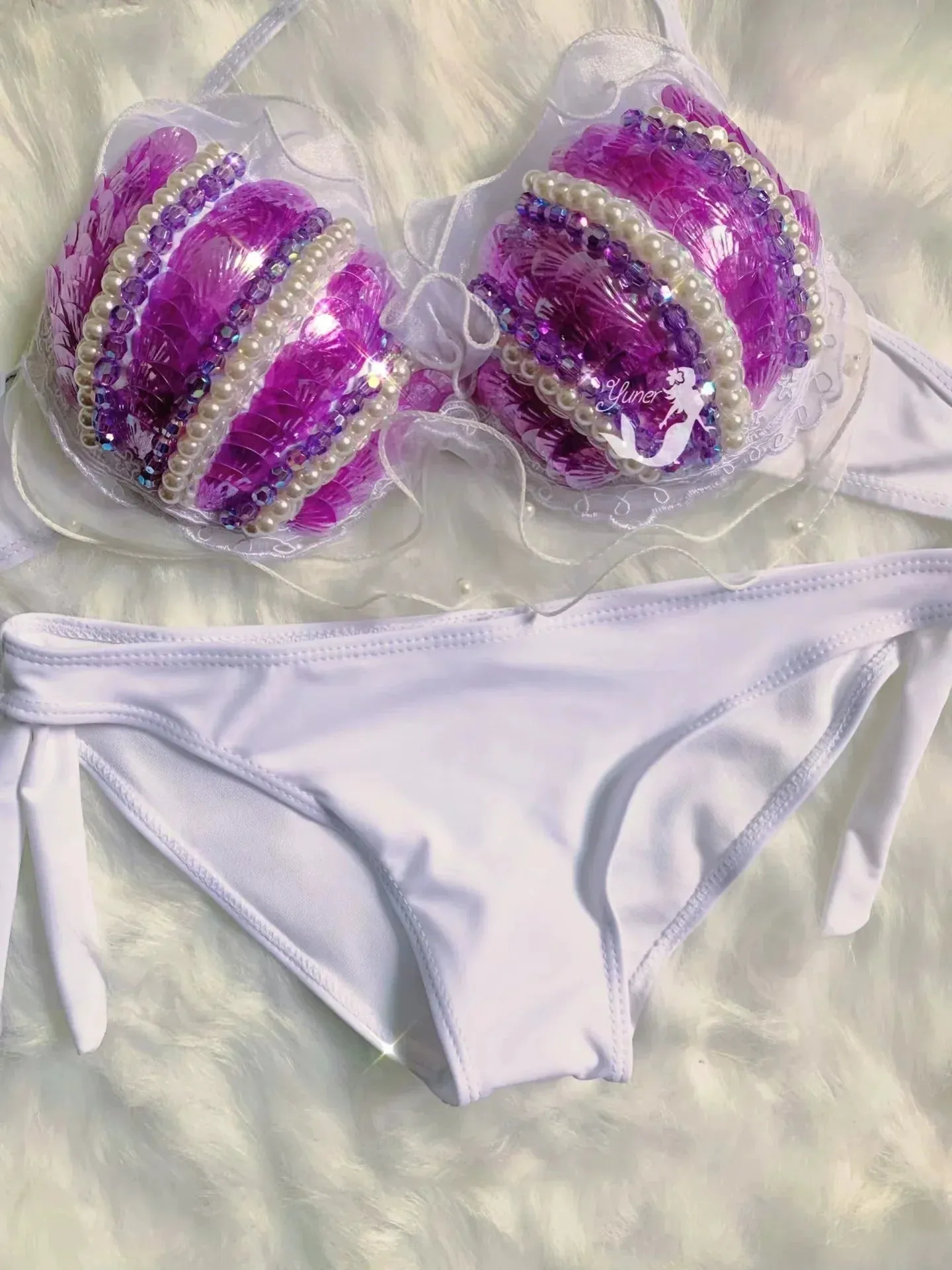 Sea Siren – Meerjungfrauen-Bikini mit Perlen-Glitzer