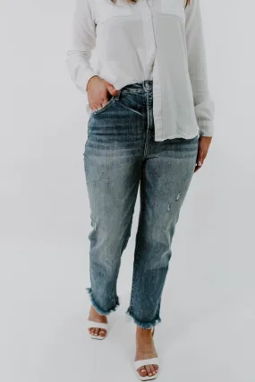 Serena Distressed Frayed Hem Jeans | Risen