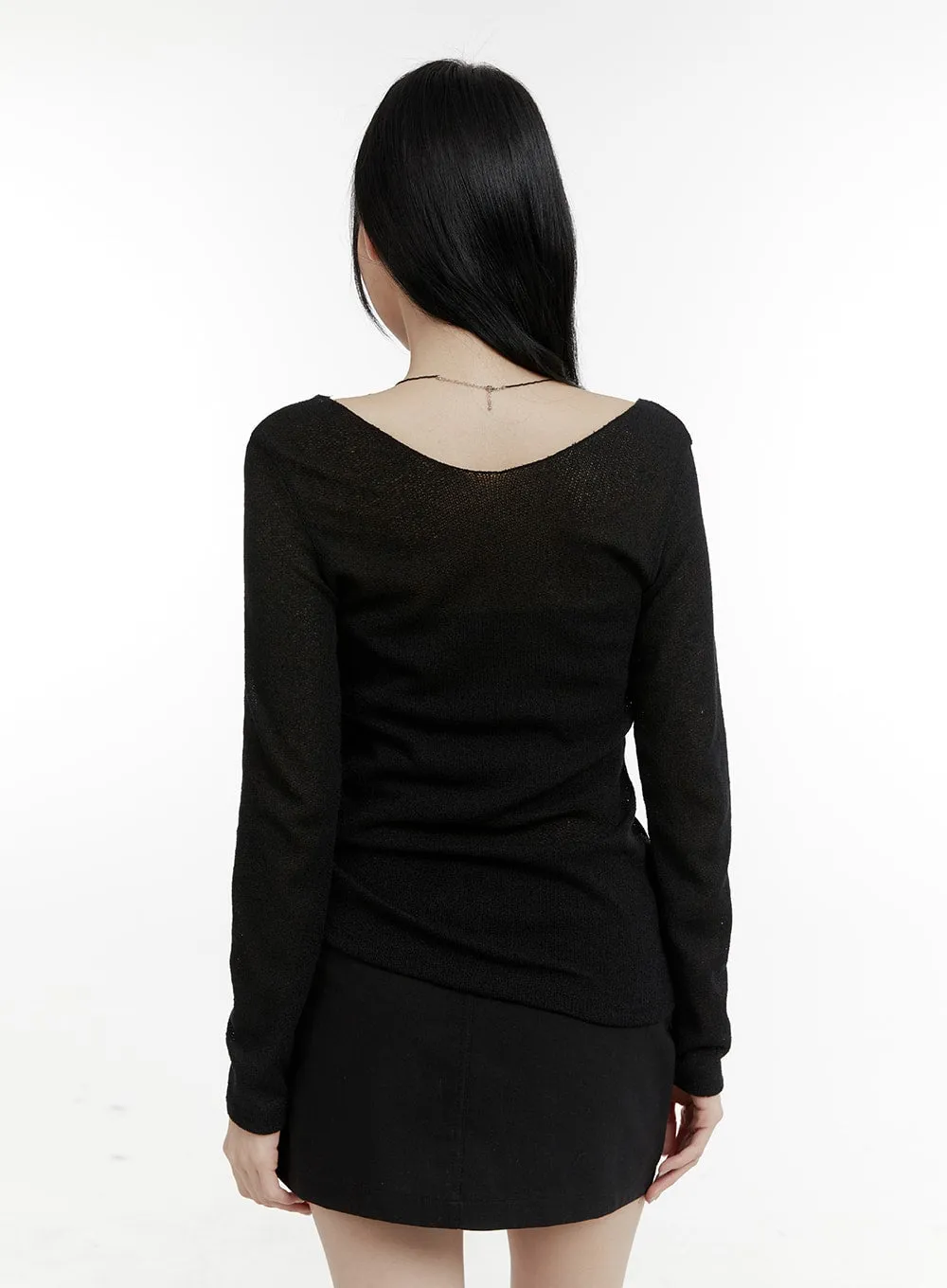 Sheer Long Sleeve Top CM429