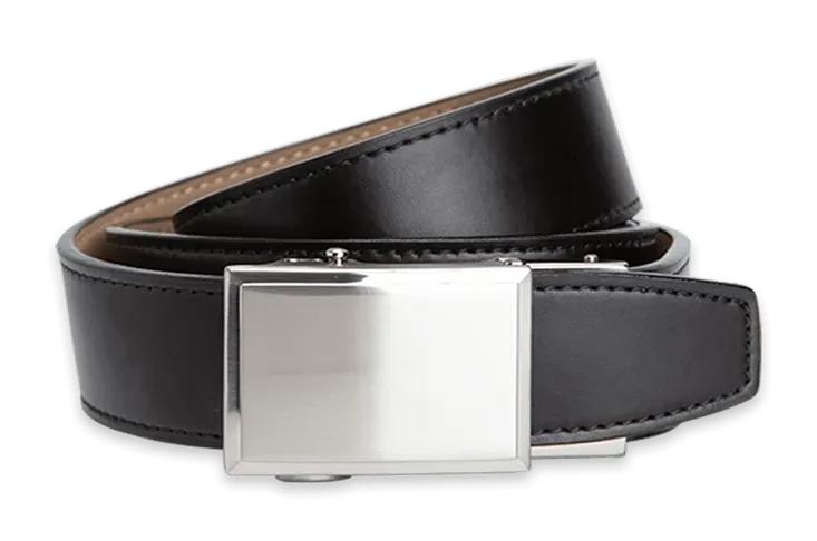 Shield Black, 1 3/8 Strap, Dress Belt, w/Gift Box