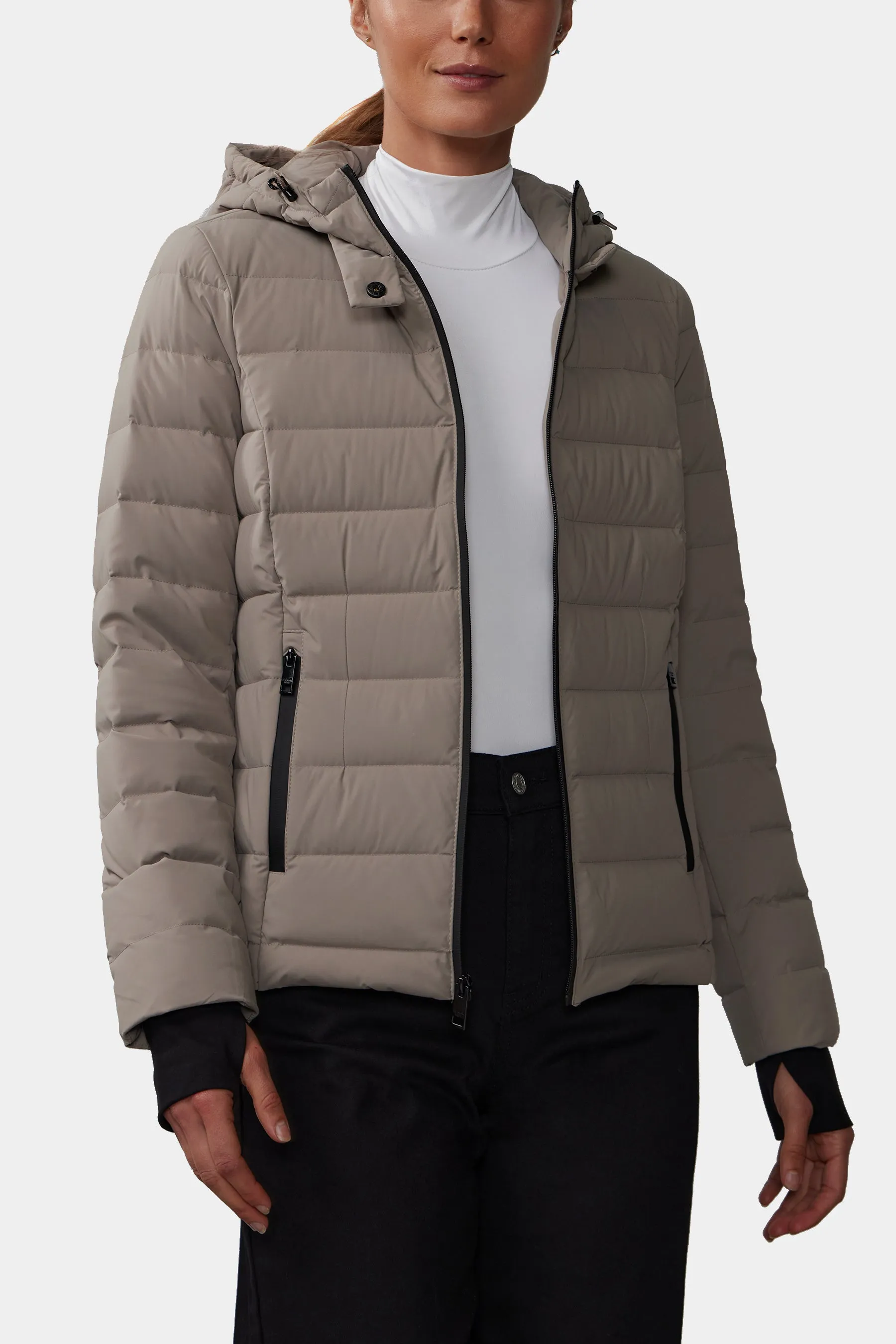 Short Packable Hooded Jacket