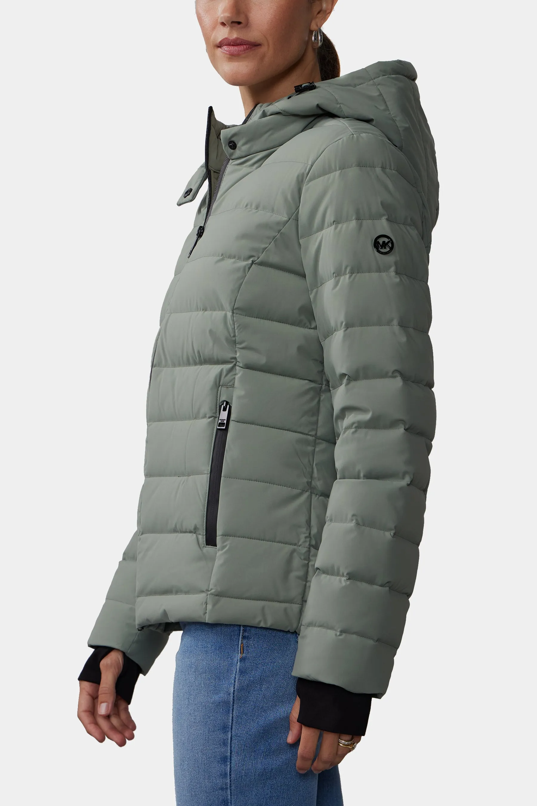 Short Packable Hooded Jacket