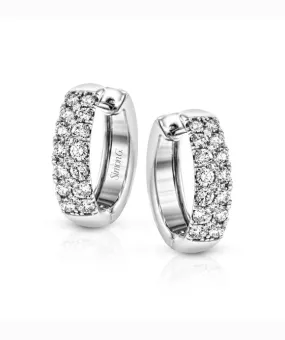 Simon G.- 18K White Gold Diamond Set Hoop Earring