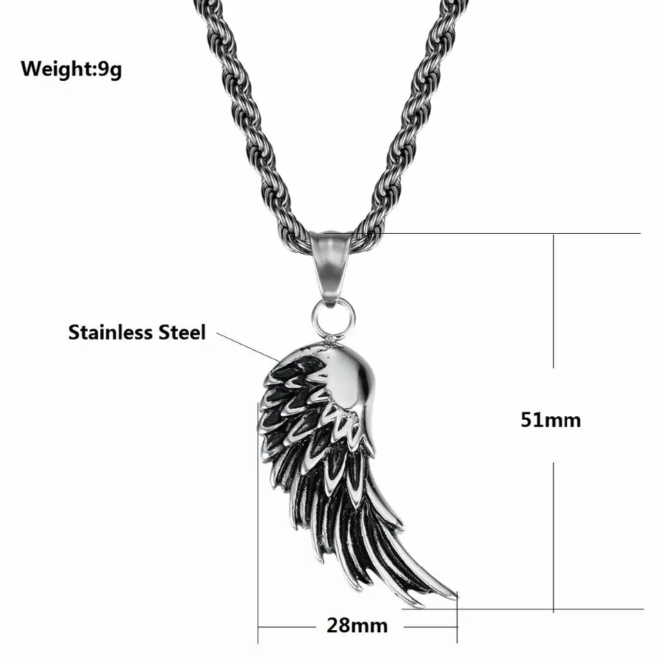 Single Angel Wing Necklace