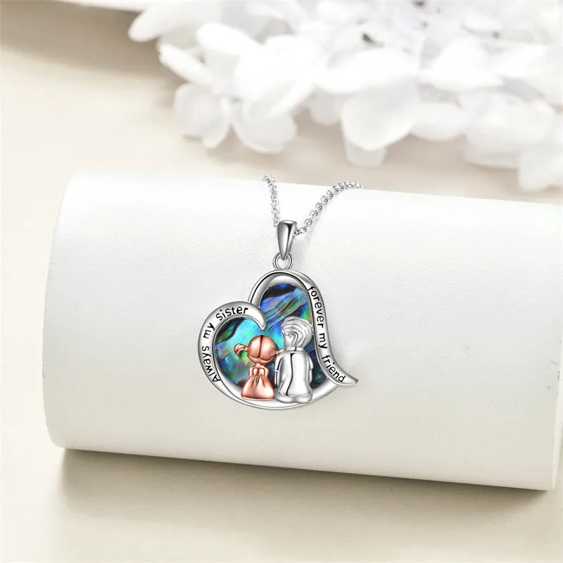 Sister Gifts from Brother for Sister Sterling Silver Brother and Sister Necklace Jewelry for Birthday Christmas Gifts