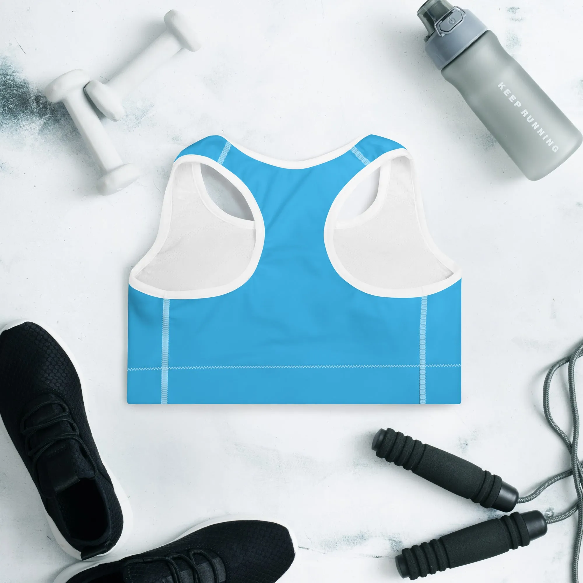 Sky Blue Padded Sports Bra