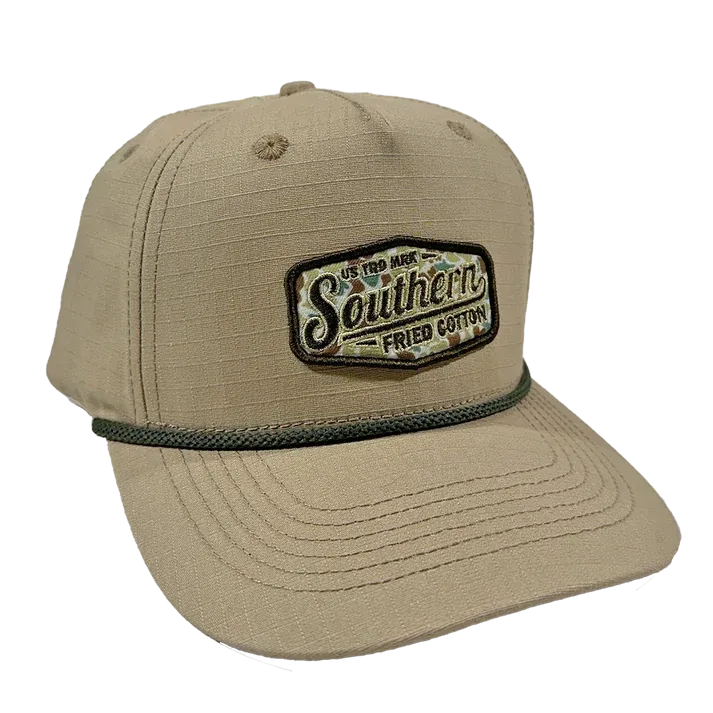 Southern Fried Cotton Khaki Rope Camo Hat